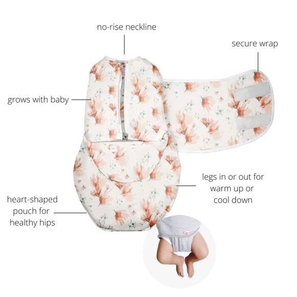 Embe two way swaddle baby girl floral print (0-4 months) - Picture 2 of 4